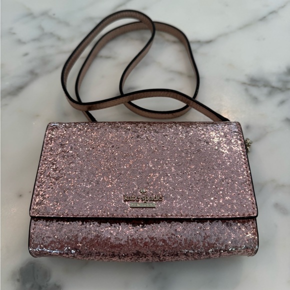 Kate Spade Pink Glitter Crossbody Bag with Gold Hardware - Picture 1 of 5